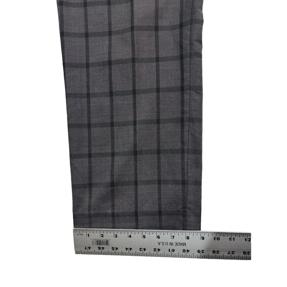 Banana Republic 38x32 Gray Windowpane Chino Dress Pants Trouser Cotton Slim Fit